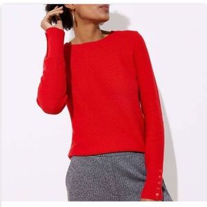 NWT Loft textured button cuff sweater